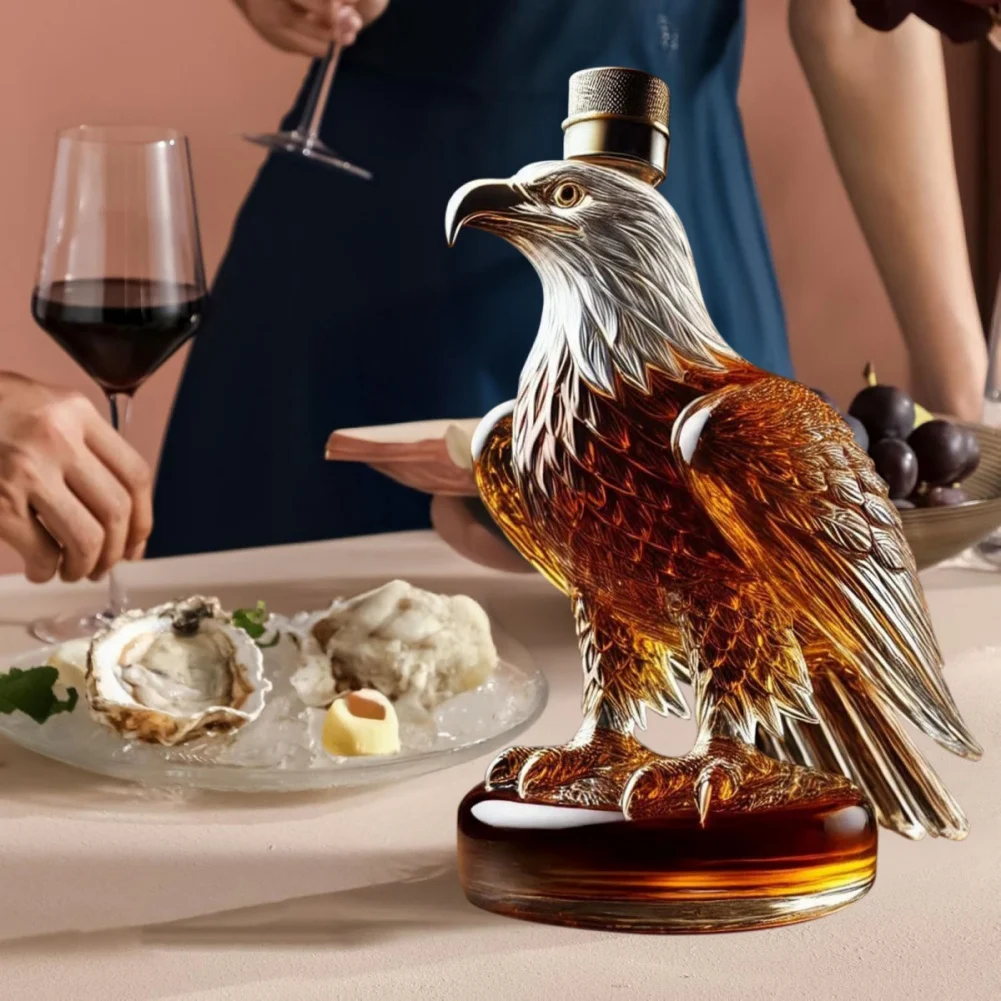 

1/2 шт. графин в форме орла, стеклянная бутылка для виски Brandy Tequila емкостью 350 мл, легко носить с собой для путешествий, баров и дома, подарок для мужчин #