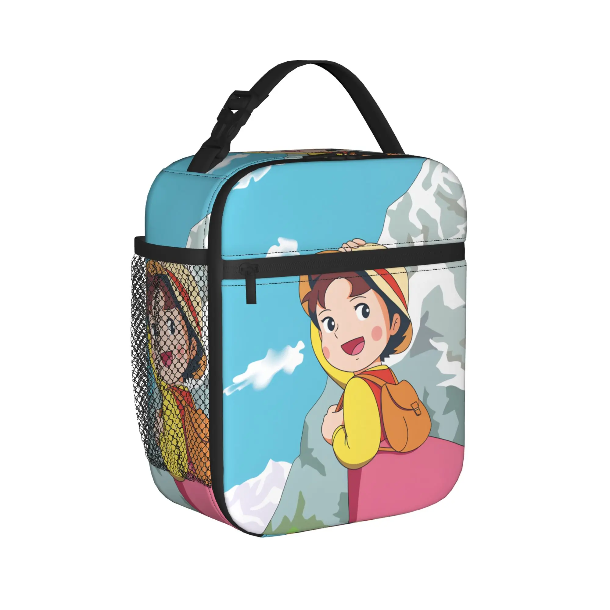 Happy Heidi Lunch Bag For Girls  Print Lunch Box Fashion Office Cooler Bag Portable Insulated Oxford Thermal Tote Handbags