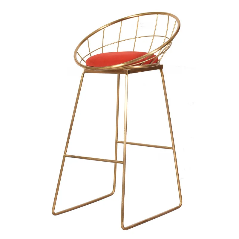 

High Stool Modern Dining Chair Metal Wire Nordic Bar Chair