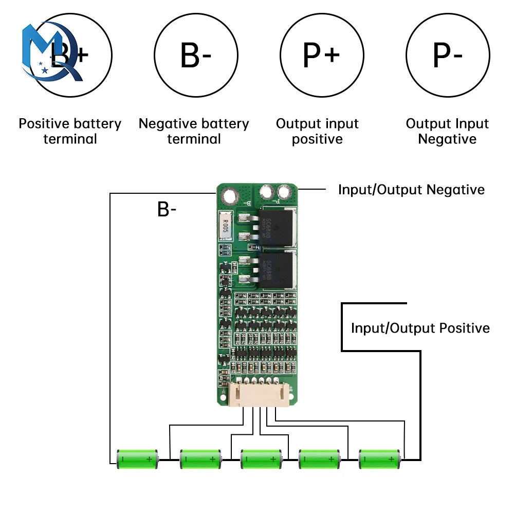 5S 18.5V/16V Lithium Iron Phosphate Battery Protection Board 10A with wiring Anti-overcharge and overdischarge