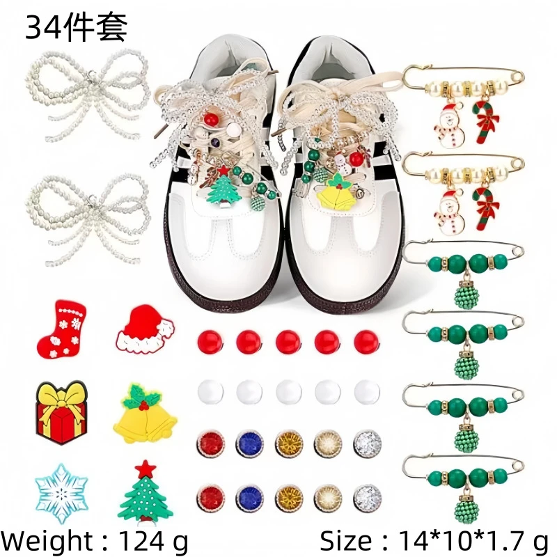 

New Christmas Creative shoelaces Charms for Shoe Shoelace Junk Socks, DIY Shoe Lace Charms for Women Shoes Jewelry Decorations