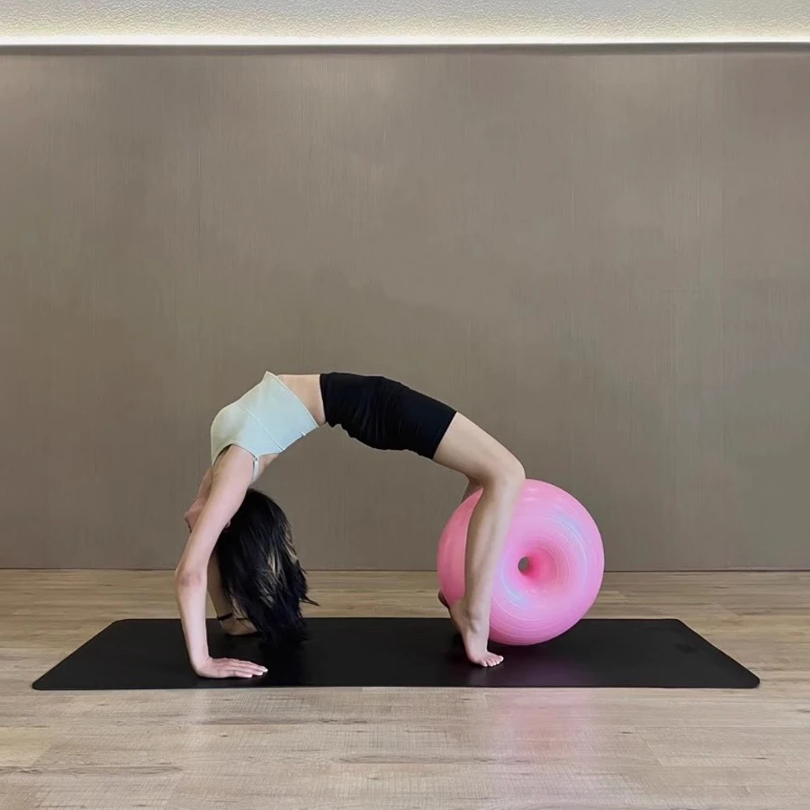 Pilates PVC Yoga Ball Thickened Explosion-proof Donut Apple Ball Exercise Fitness Postpartum Recovery Balance Hemisphere Gym