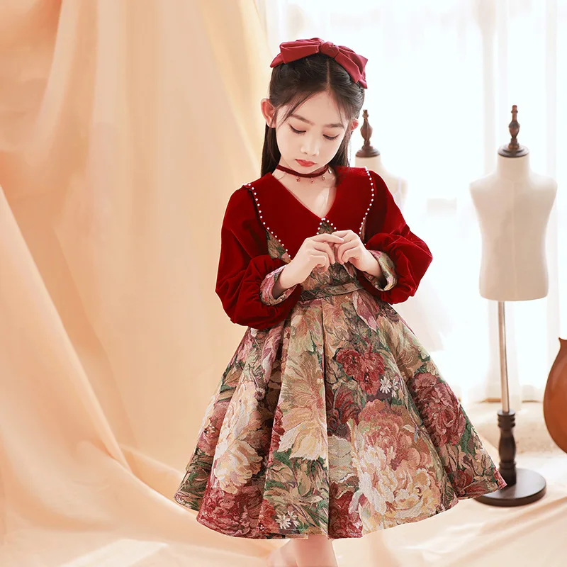 

Children's Dress Princess Dress High-End Affordable Luxury Niche Birthday Party Formal Dress Girls Piano Performance Host Perfor