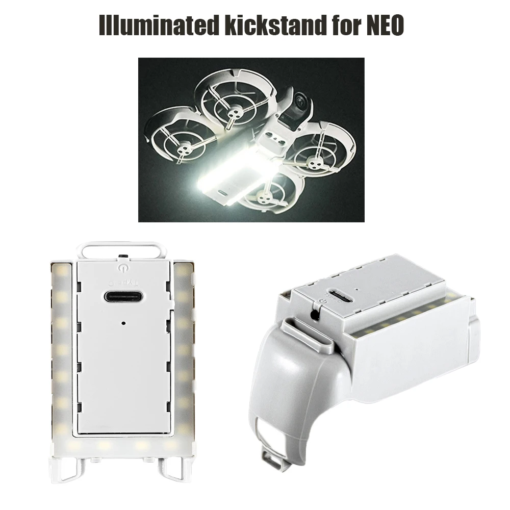 1 Set Illuminated Kickstand For Neo Led Landing Gear Night Flight Holder With Built-In Battery Charge Light Rack Drone Accessory