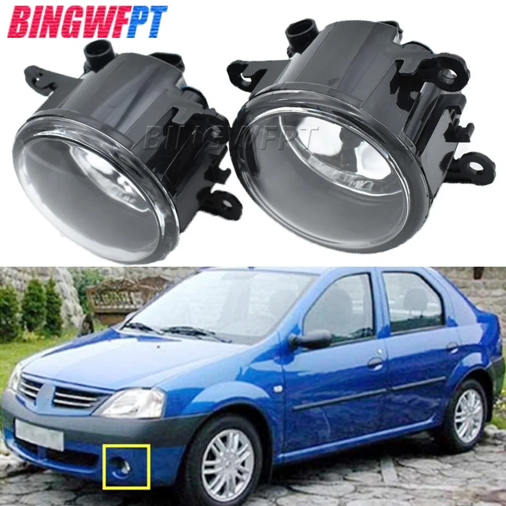 2PCS Fog Lights Fog Lamp For Renault LOGAN Saloon LS 2004-2015 Car Styling Front Bumper Fog Light LED High Brightness Foglamps