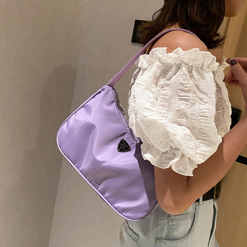 Ladies Crossbody Bag Women Underarm Bag Retro Solid Color Handbag Fashion Design Girl Small Shoulder Bags