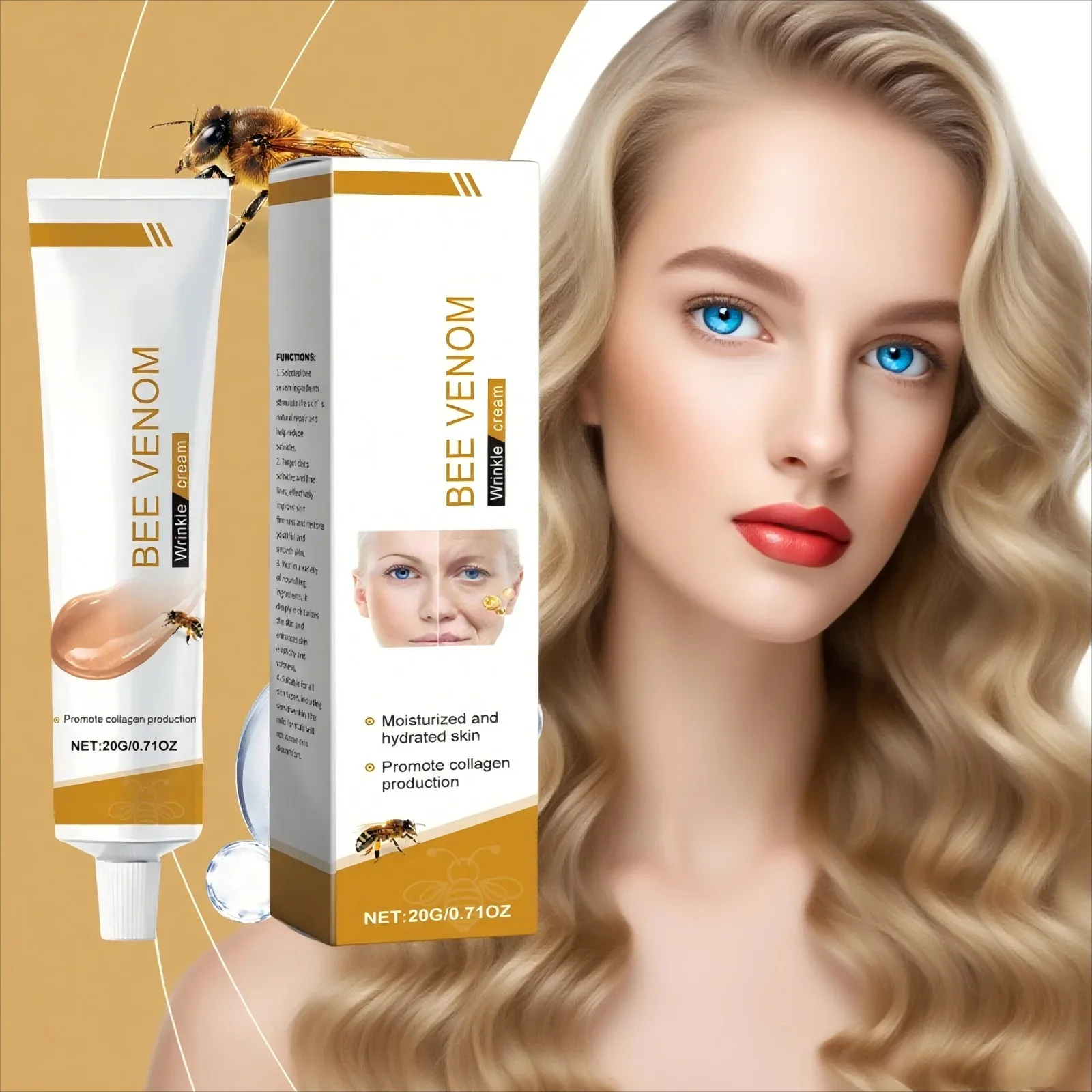 

Bee Venom Anti Aging Firming Cream Lifts and Firms Reduces Fine Lines Deeply Moisturizes and Repairs Suitable for All Skin Types