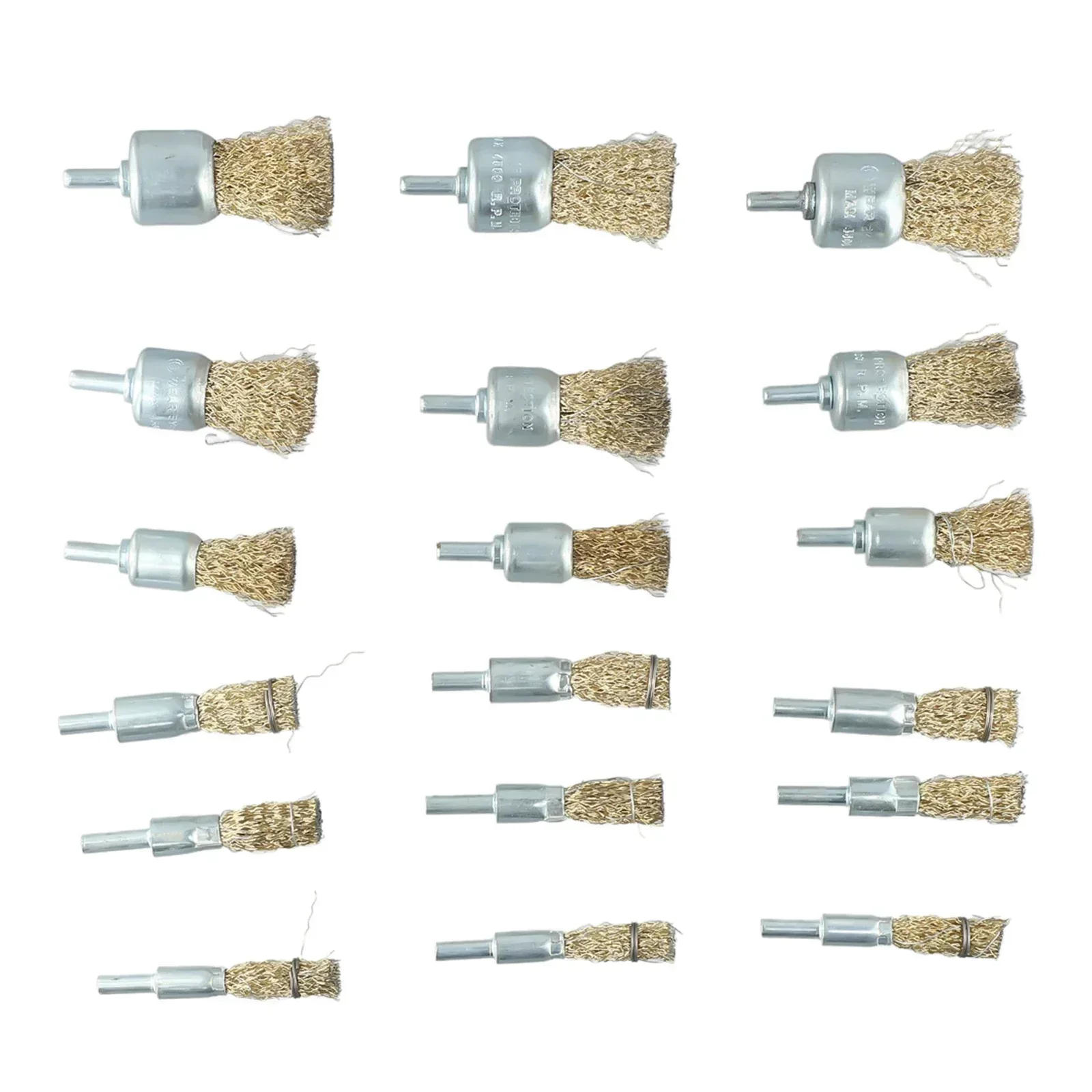 18pcs Drill Brushes Copper Plating Stainless Steel Wire Wheel 10-30mm 1/4\'\' Shank Rotary Tool Electric Grinder Polishing Tool