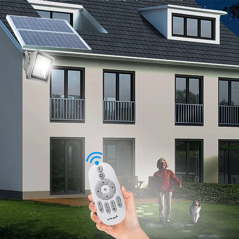 New 100W Outdoor Flood Light High Quality Aluminum Alloy Origin Source Remote Control Solar Lamp