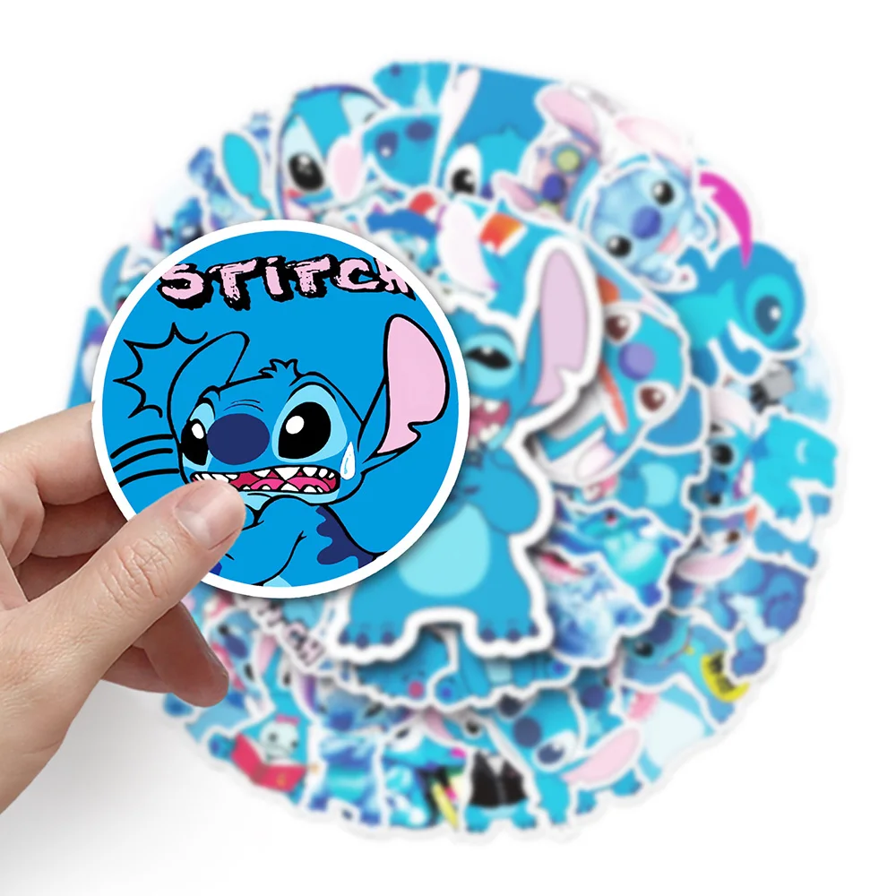 Disney Cartoon Lilo & Stitch Adesivos para Crianças, Impermeável Kawaii Anime Decalques, Brinquedos DIY, Papelaria Laptop, Telefone, Bonito, 10 Pcs,