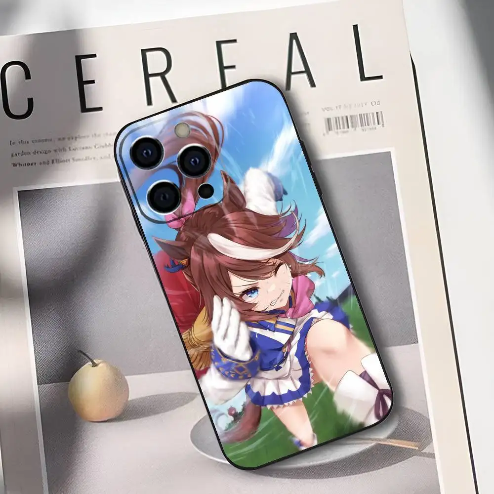 T-Tokai Teio U-UmaMusume Pretty Derby Phone Case For IPhone 17,16,15,14,13,12,11,Plus,Pro,Max,Plus,XS,soft case Black silicone - Detail 1