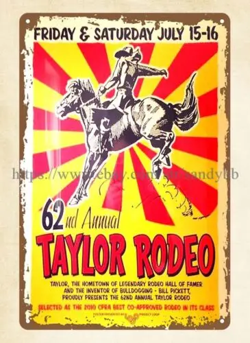 1 pcs,cpra taylor rodeo metal tin sign metal man cave artist