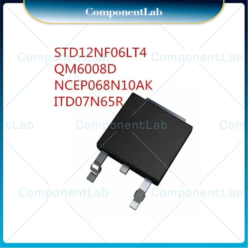 10-25pcs  STD12NF06LT4  D12NF06L  STD12NF06T4 12A 60V QM6008D M6008D NCEP068N10AK ITD07N65R  TO-252-2