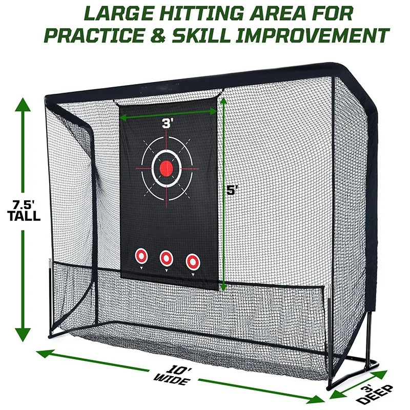 Golf Practice Net PP/EVA Foam Indoor Outdoor Swing and Cutting Trainer Mat Set 10x7