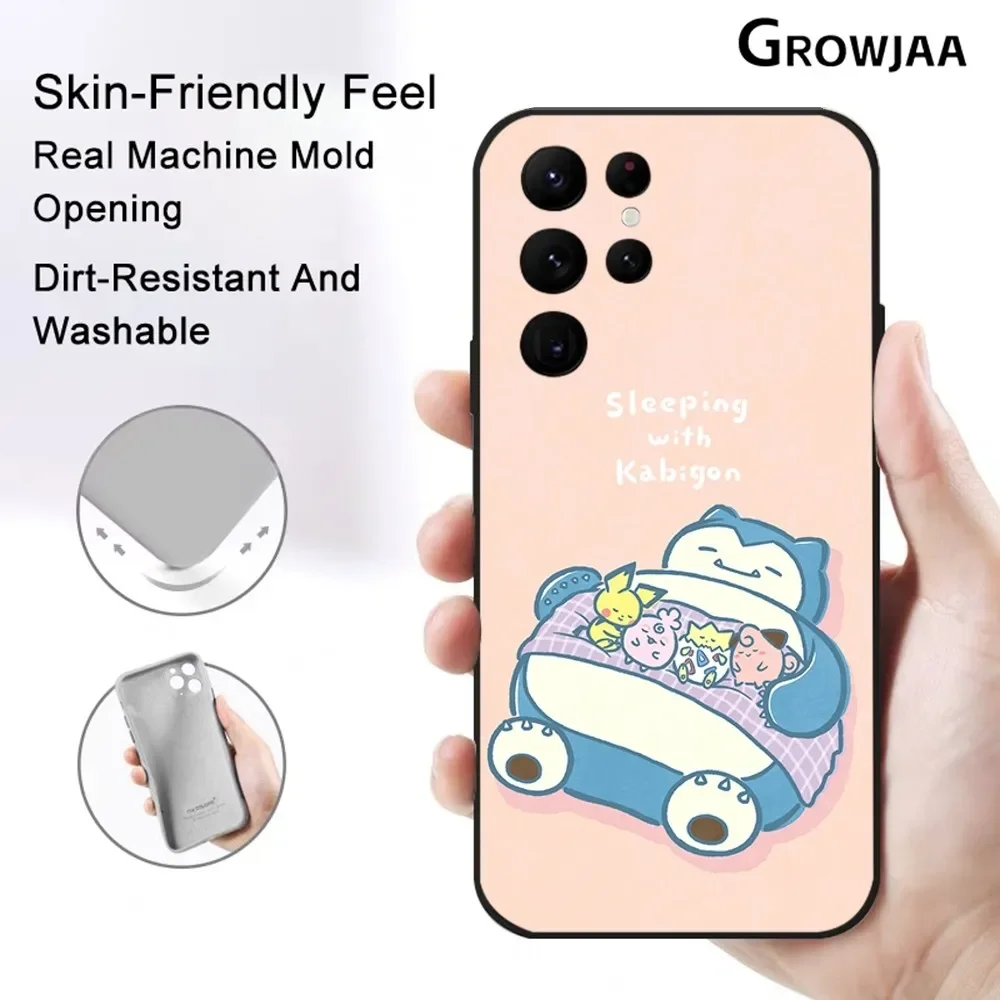 Pokemon Snorlax Phone Case for Samsung Galaxy S24 Ultra S22 S23 Ultra S21 S20 Protective Silicone Funda