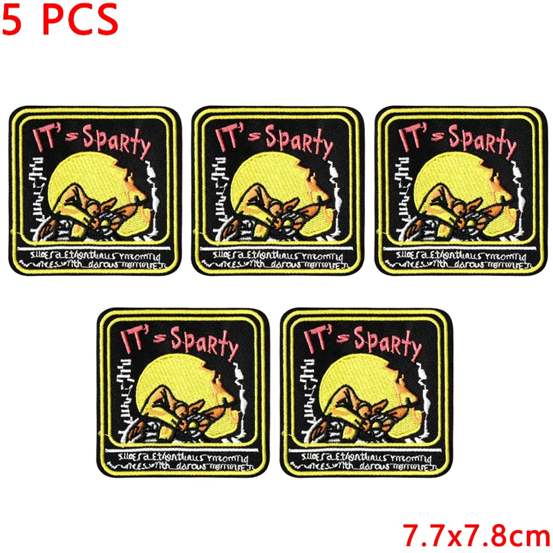 5 pcs/let Horror Movie Patch Punk Skull Embroidery Patch Iron On Patches For Clothing Thermoadhesive Patches On Clothes Stickers