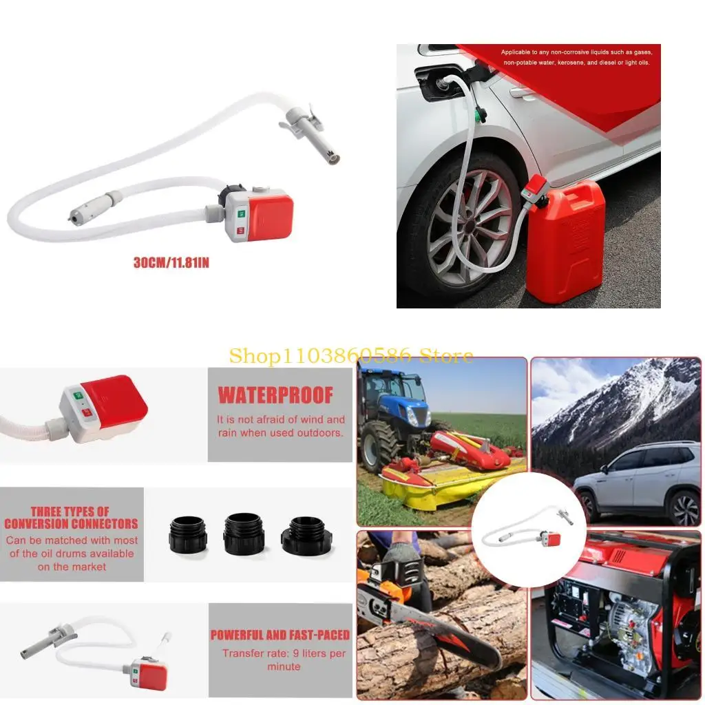

242A Automatic Fuel Transfer Pump With 51Inch Hose 9.08L/Min Flow Rate Battery Operated For Gas Diesels Oil Transfer