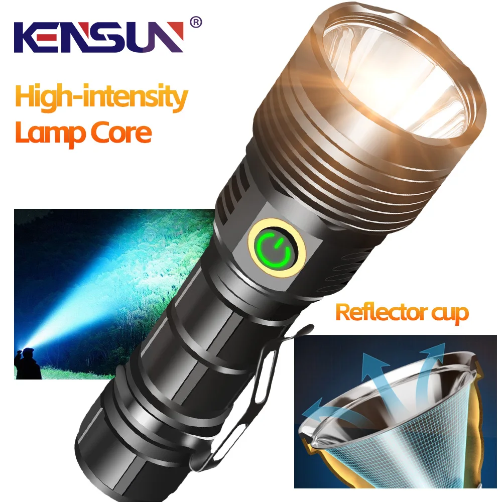 High Power Rechargeable LED Tactical Flashlight Spotlight cup Aluminum Alloy Torch Lamp for Outdoor Camping Fishing