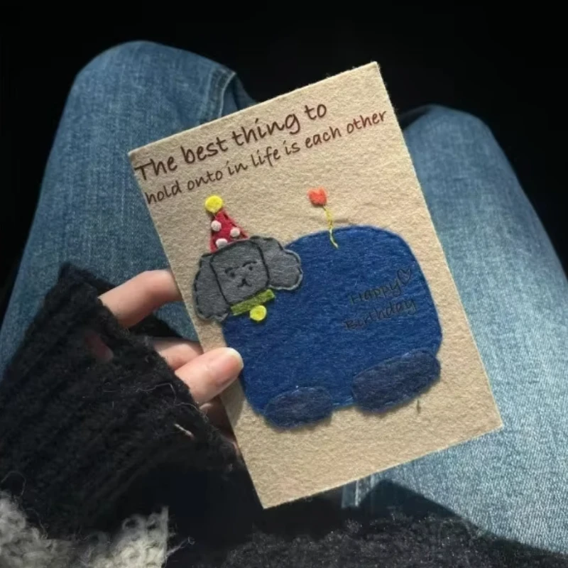 Cartoon Non-woven Gift Greeting Card Best Friend's DIY Birthday Gift Blessing Message Party Invitation Card Valentine's Day Gift