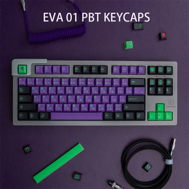 Mechanical Keyboard GMK EVA 01 PBT Keycaps Anime EVANGELION-01 130 Keys  Cherry Profile Dye-Subbed Purple Gaming Custom Key Caps - AliExpress 7