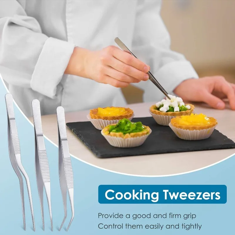 

Piece Set of Setting Tools, Piping Spoon Set, Stainless Steel Tweezers, Sauce Painting Spoon