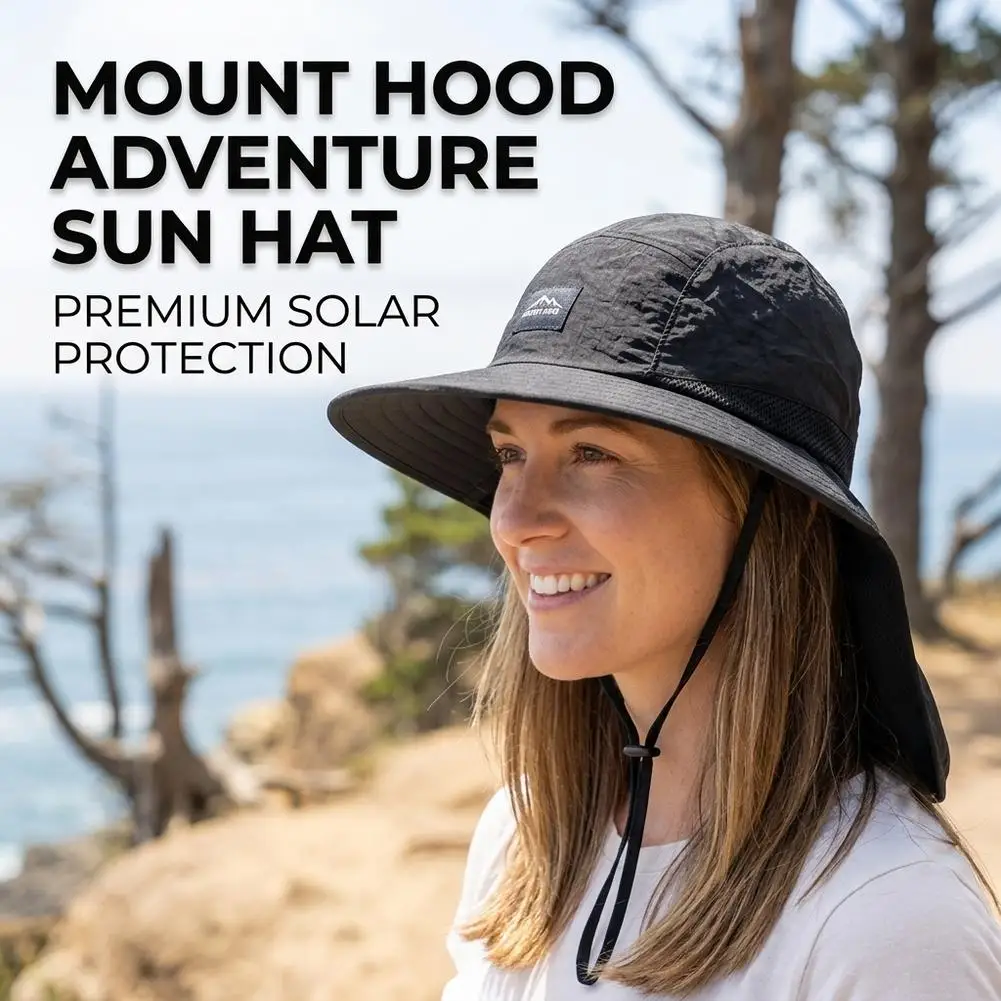 Summer Bucket Hat For Men Fisherman Cap Outdoor Sunshade Neck Flap Wide Brim Sunscreen Riding Hiking Suncreen Sunhat