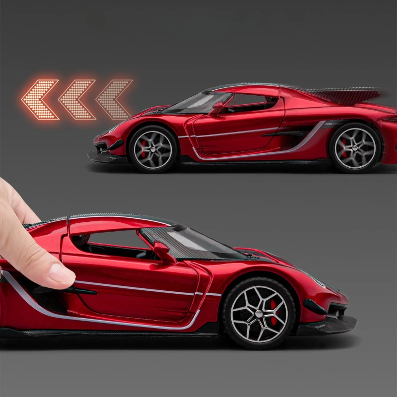 1:32 Jesko Absolut Supercar Alloy Car Model Sound and Light Pull Back Children's Toy Collectibles Birthday gift
