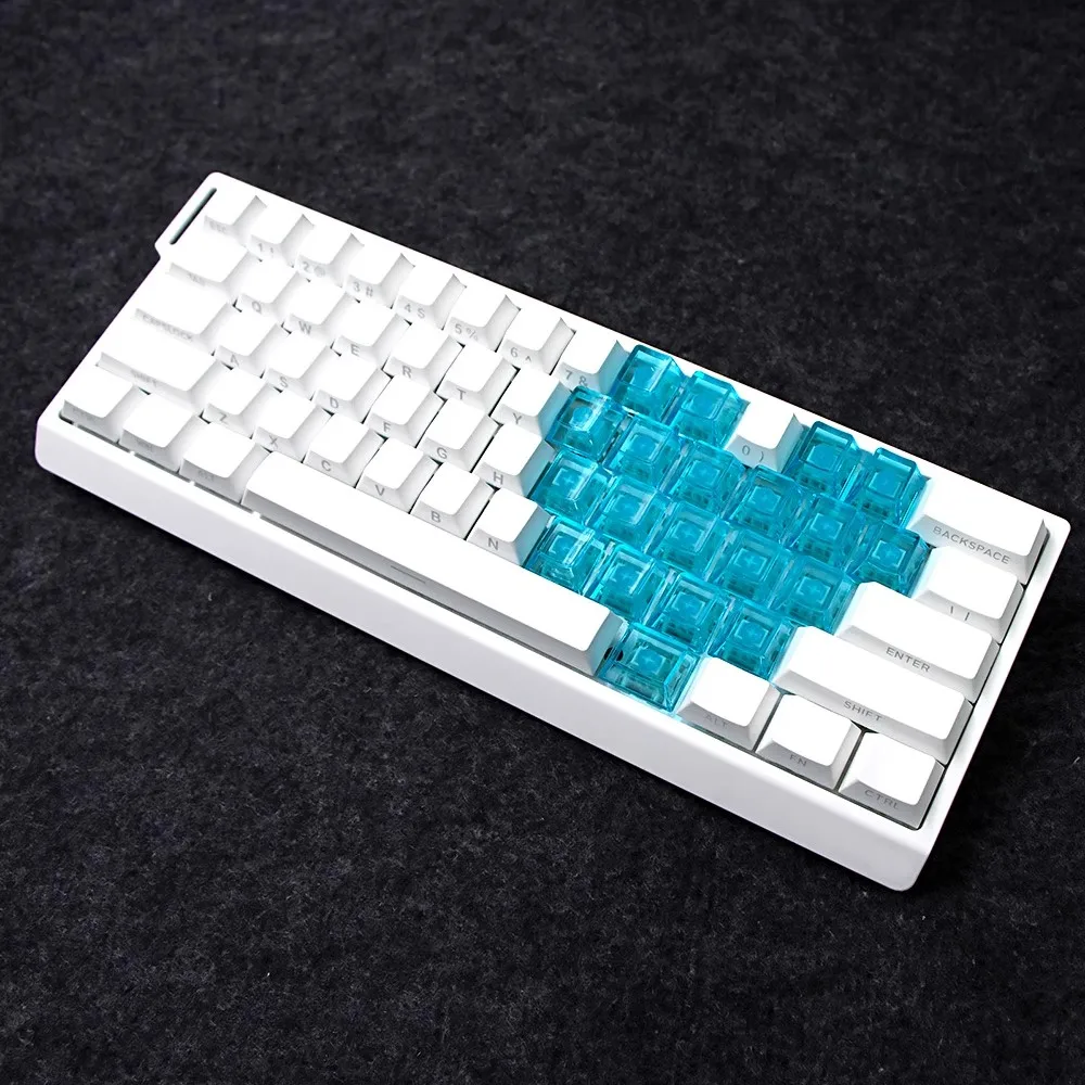 21 Keys/set Love Heart Transparent Keycaps PC Material DIY Key Caps Cherry Profile Backlit Keycap For MX Switch Keyboard