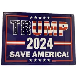 Trump 2024 Sign Save America Retro Metal Tin Sign Trump 2024 Merchandise