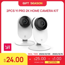 YI 2K 3MP Cameras 2/4Pack Homekit IP Security Protection System with Night Vision for Office/Baby/Nanny/Pet Monitor Wifi CCTV