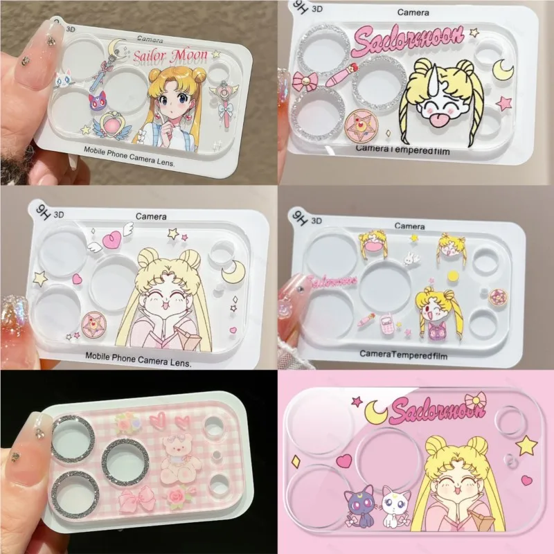 Cute Cute Sailor Moon Camera Lens Protector Kawaii Anime Girl 9H HD Glitter Tempered Glass Film for iPhone 17 18 Pro Pro Max Girls - Aliexpress Deal