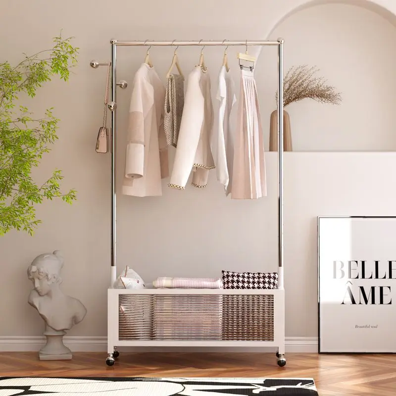 

Light luxury hanger floor to ceiling bedroom overnight storage bedside clothes artifact at night