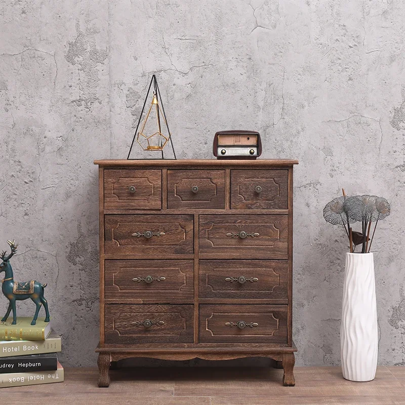 Versatile Chest of Drawers – Tongmu Black Walnut No Doors Perfect for Living Room and Bedroom Storage Organizer