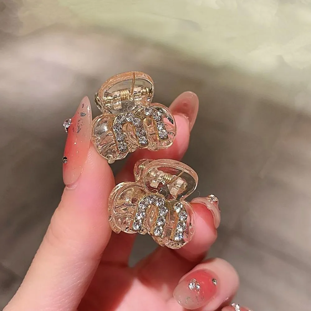 

Fashion Accessories French Mini Rhinestone Hair Clips Sparkling Korean Side Hair Clip Shiny Alphabet Hair Clips for Women Girls
