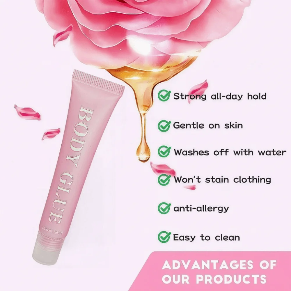 20ML Body Adhesive Transparent Non-Slip Body Glue Strong Hold Sweat Resistant Quick-Drying Anti-Exposure