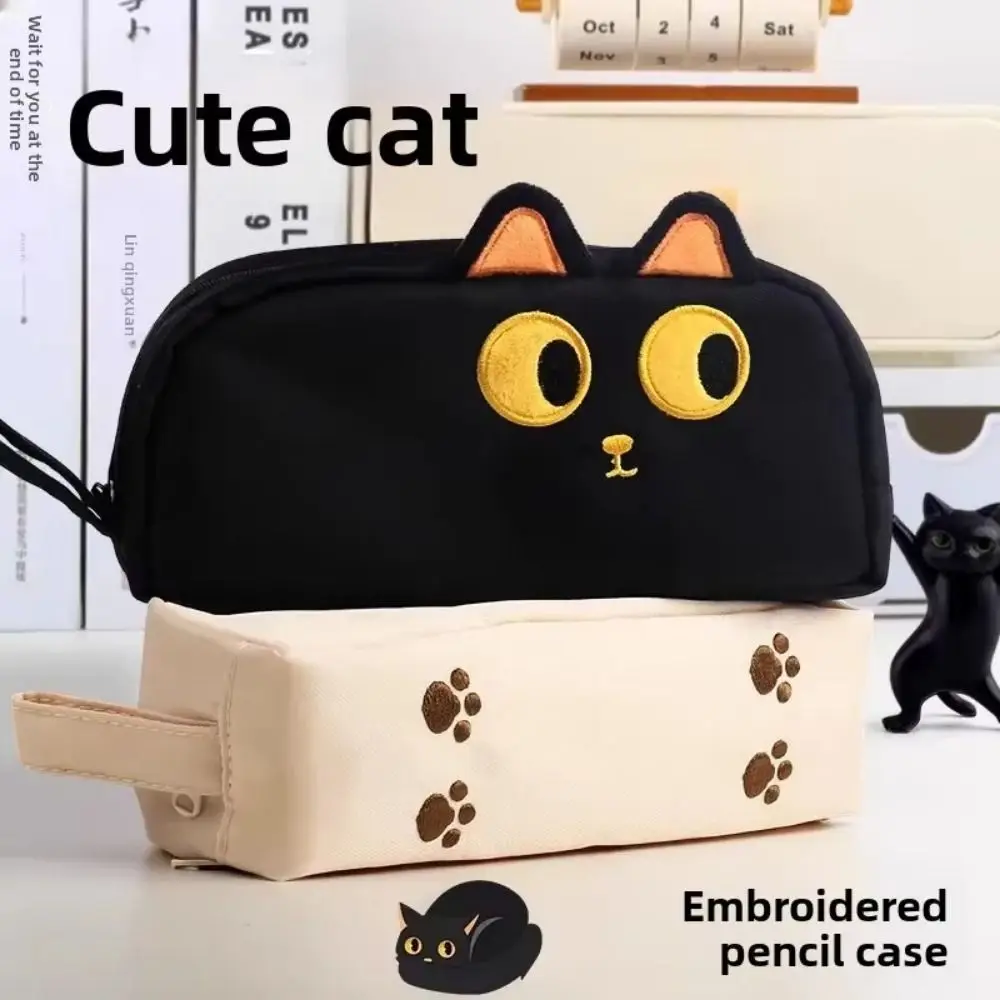 

Animal Shaped Capybara Pen Case Cute Black Cat Panda Cartoon Pencil Box Desktop Organizer Large Capacity Black Cat Pencil Bag