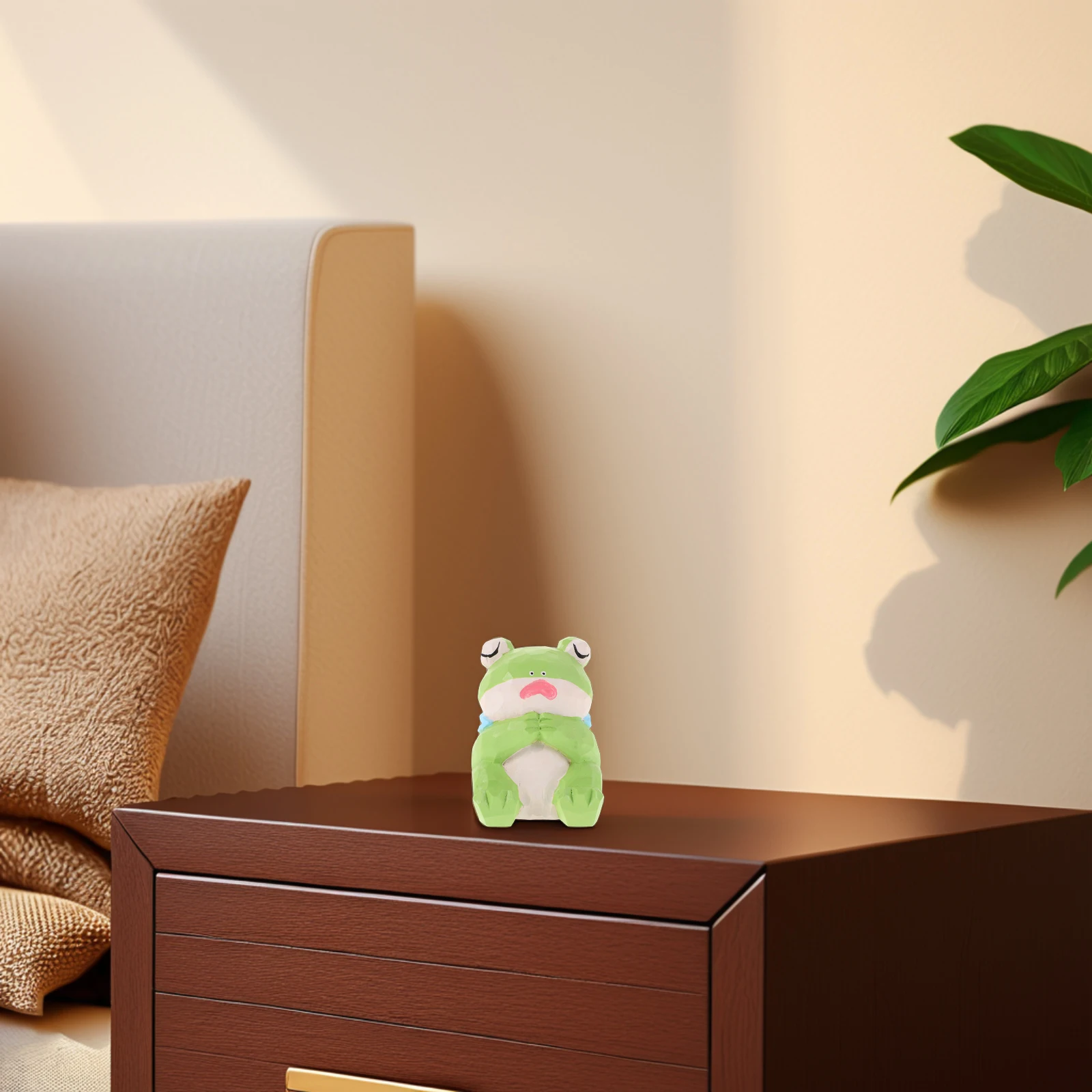 

Wooden Frog Animal Carving Desk Decor Home Office Wood Decorations nament Wood Figurines Mini Carving Frog naments Models