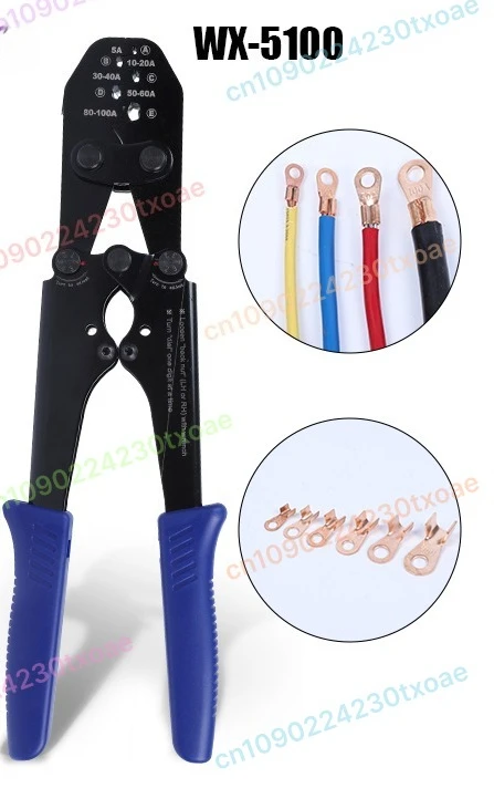 

1pcs IWS-5100A Battery Lugs and Open Barrel Connectors Crimping Plier Pliers Tools Works with Wire AWG 16-4 Plier
