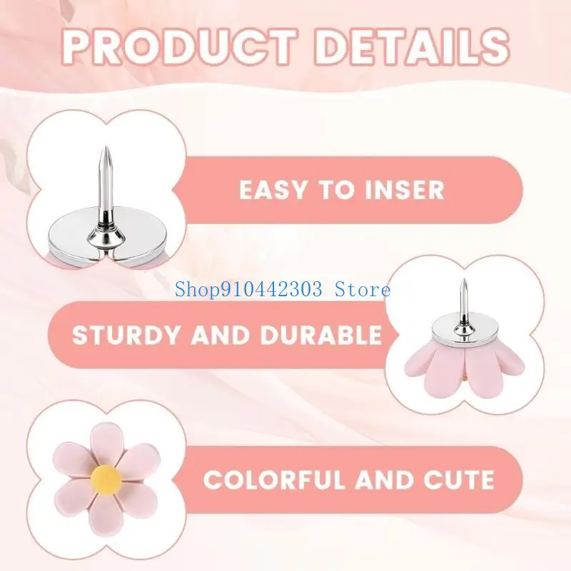 

L4MD 10/20/30 шт. декоративные кнопки с цветочной головкой, смоляные кнопки, пробковая доска объявлений, кнопки для большого для