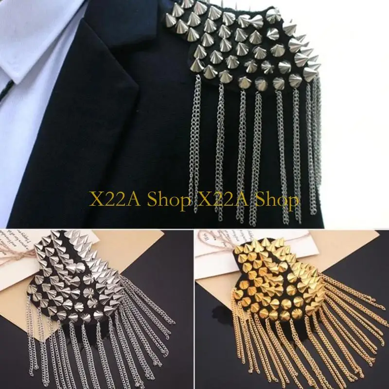 

Unique Tassel Epaulet Epaulet Shoulder Pads Pointed Cone Tassel Epaulette Punk Jewelry