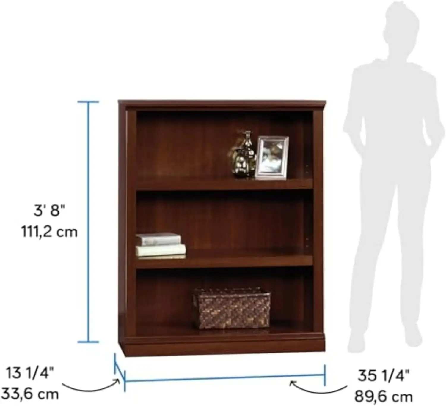 Miscellaneous Storage 3-Shelf Bookcase/ Book shelf, Select Cherry finish