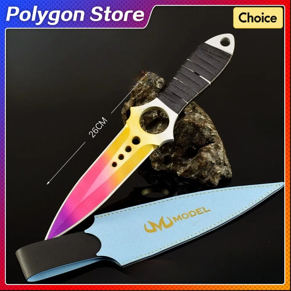 26cm Skull Knife Fade Ghostdagger CSGO Game Peripheral Metal Weapon Toy Sword Samurai Crafts Accessorie Ornament Collection gift