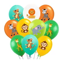 10pcs 12inch Mixed Animal Latex Balloons Party Supplies Jungle Wild Animal Balloons Kids Birthday Party Decors  Animal Balloons