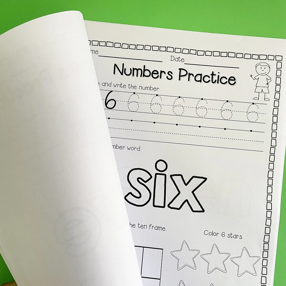 20 Pages Children's 1-20 number practice sheets Number Tracing Practice Math Cognition Learning toys for Kids Pre K  Preschool