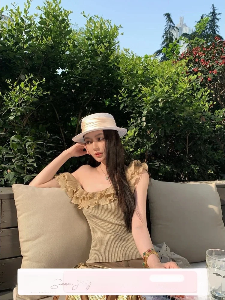 

Ele Summer Knitwear Women's Asymmetrical oulder Le Sweater Sli Versatile Chinese Brand Zeng Commute Sle ...