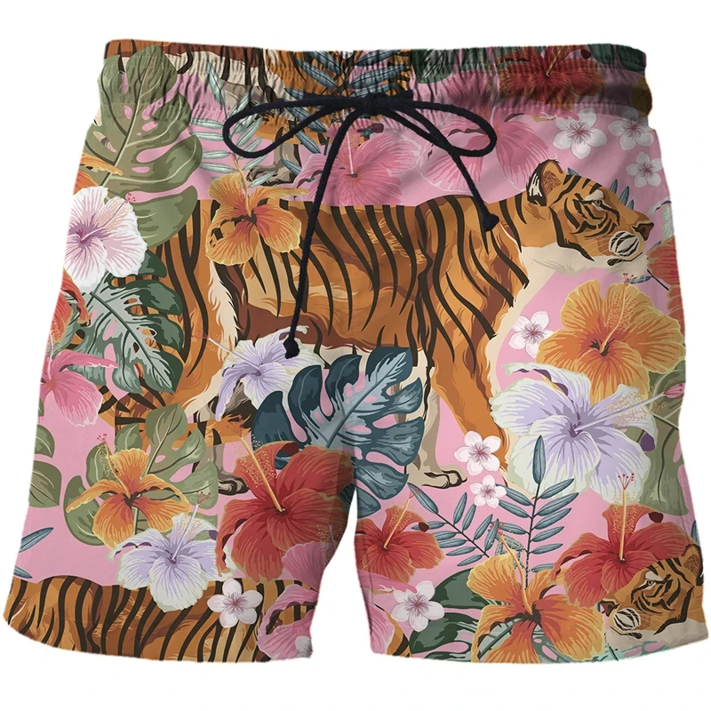 Fashion Animel Tiger 3D Printed Pattern Shorts Men\'s Outdoor Leisure Sports High Quality Quick-drying Beach Pants Men Gym Shorts