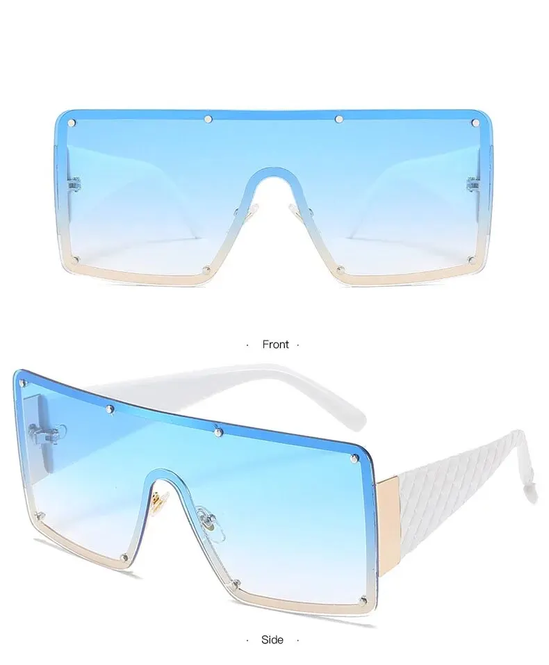 Mode Große Rahmen Sonnenbrille Weibliche einteilige Breitrand Sonnenbrille Ins Straße Schießen Laufsteg Uv400 – Detail 9