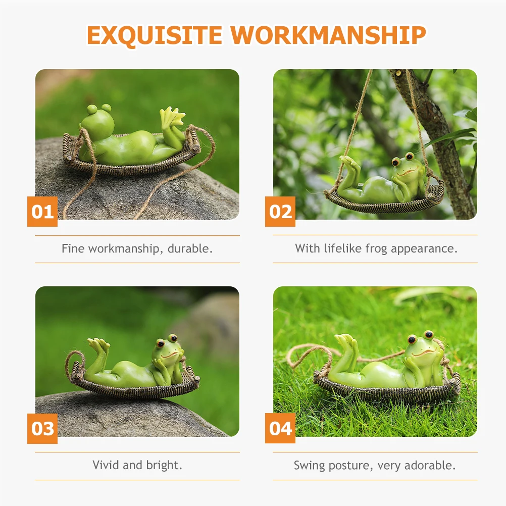 

1Pcs Lifelike Frog Hanging Ornament Resin Frog Figurine Adorable Garden Decoration Supplies