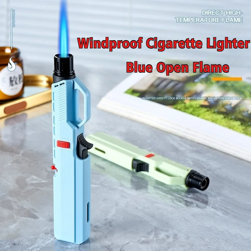 

2025 Welding Gun Cigar Igniter Windproof Open Flame Lighter Butane Inflatable Blue Fire Cigarette Lighters & Smoking Accessories