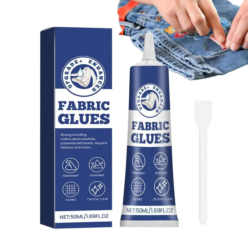 Fabric Fusion Permanent Fabric Adhesive Safe Quick-Dry Fabric Glue Waterproof Glue Washable and Permanent for Various Fabrics